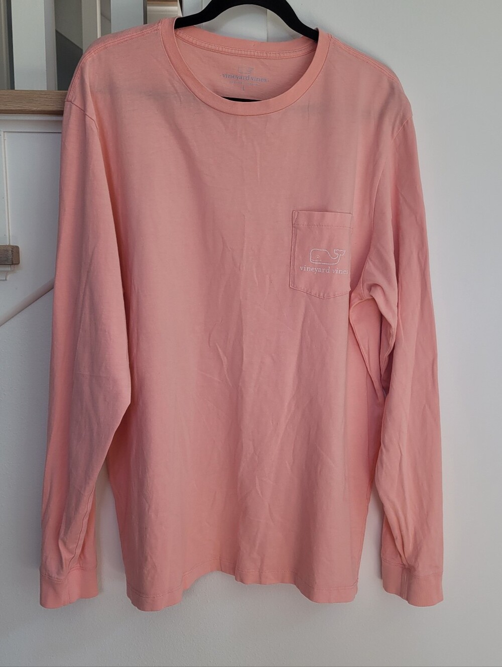Vineyard Vines Coral Pink Longsleeve Crewneck Tee Size L